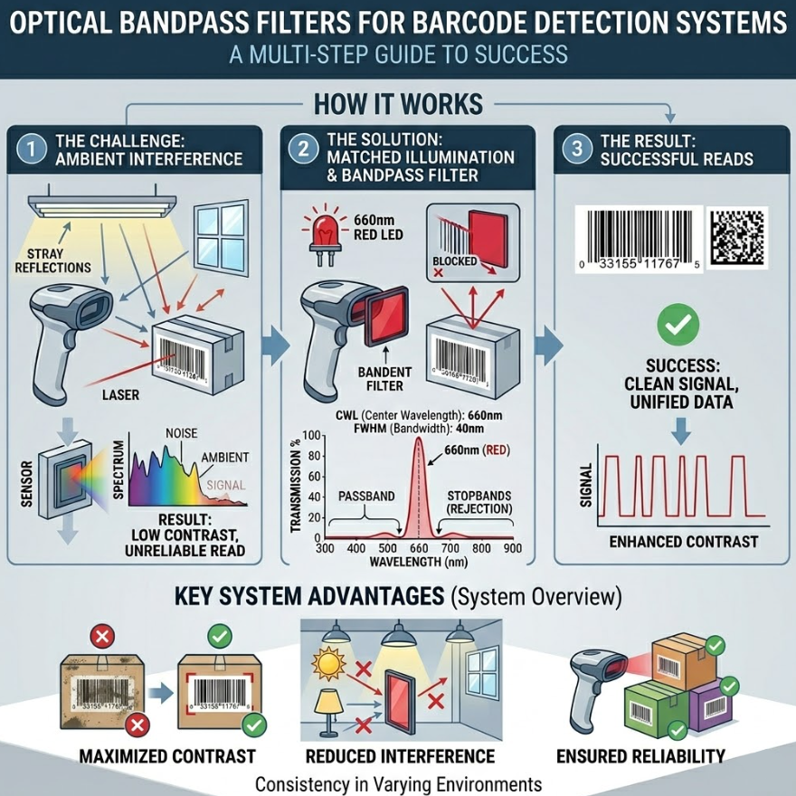 Bandpass Filters for Bar Code Detection