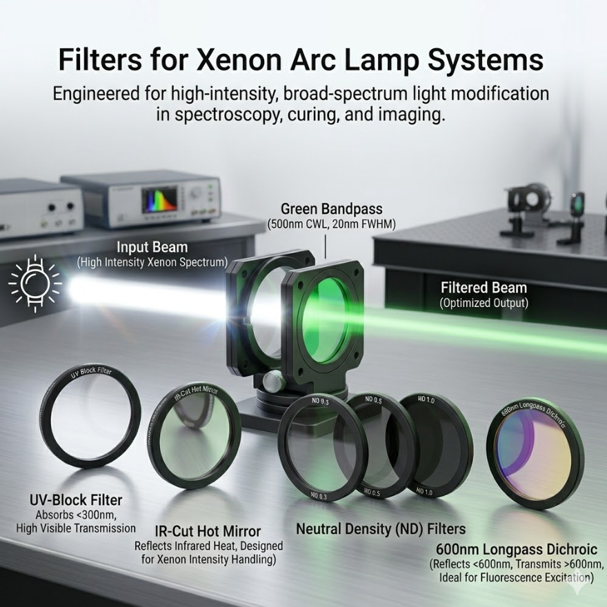 Bandpass Filters for Xenon Arc Lamp