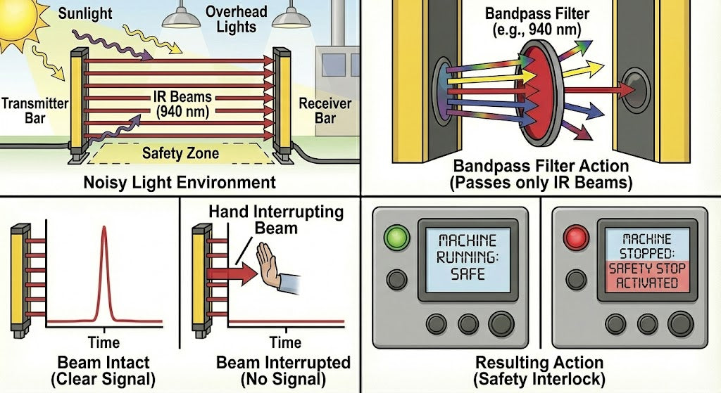 Bandpass Filters for Light Curtain