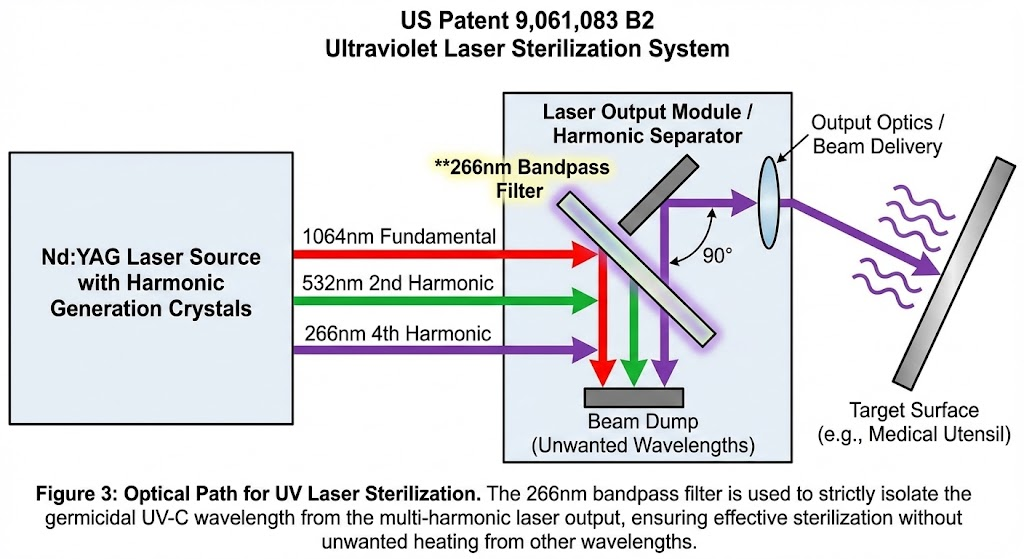 US9061083B2 - Ultraviolet Laser Sterilization System