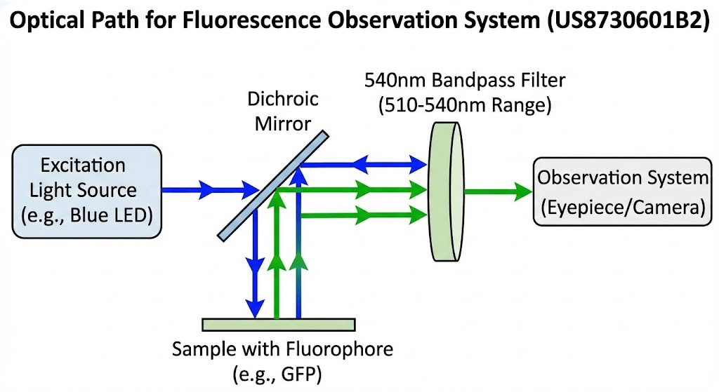 US8730601B2 - Fluorescence observation system and set of filters