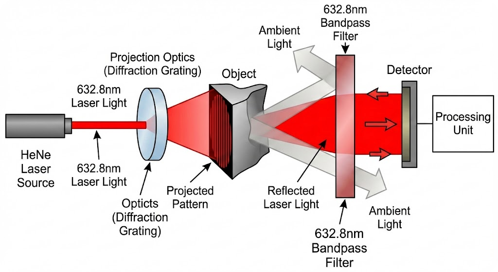 US4678324A - Range Finding by Diffraction
