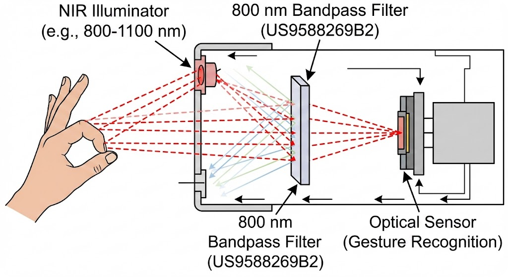 US9588269B2 - Optical filter and sensor system