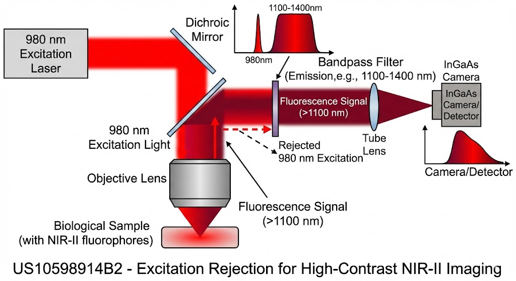 US10598914B2 - Enhancement of video-rate fluorescence imagery collected in the second near-infrared optical window