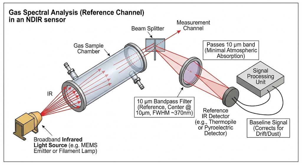 BP10000-370 Bandpass Filter - Gas Spectral Analysis (Reference Channel)