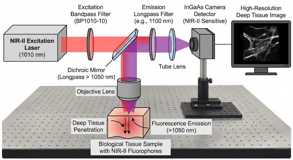 BP1010-10 Bandpass Filter - Deep Tissue Biomedical Imaging (NIR-II)