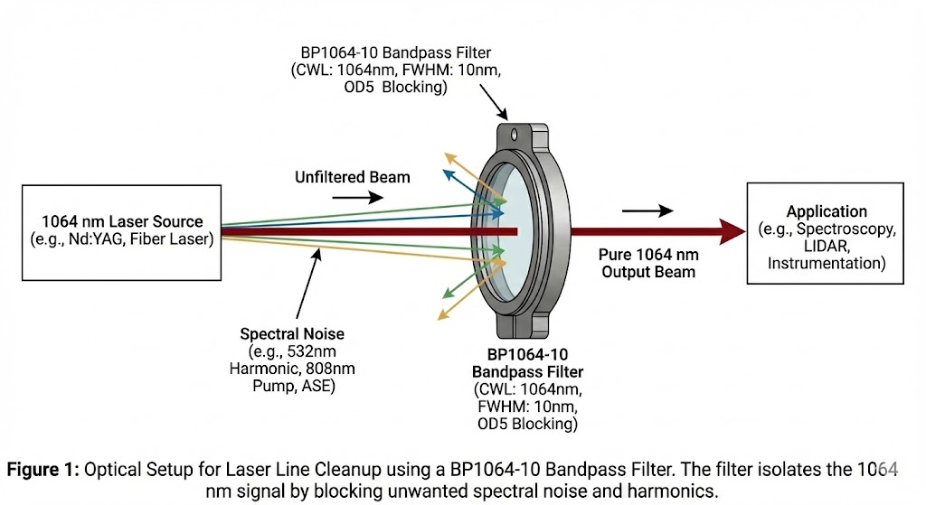 BP1064-10 Bandpass Filter - Laser Line Cleanup