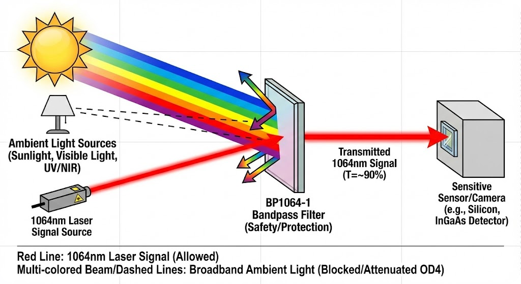 BP1064-1 Bandpass Filter - Laser Safety & Sensor Protection