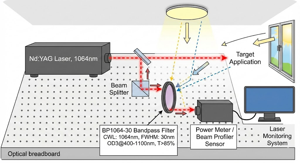 BP1064-30 Bandpass Filter - Laser Safety & Monitoring