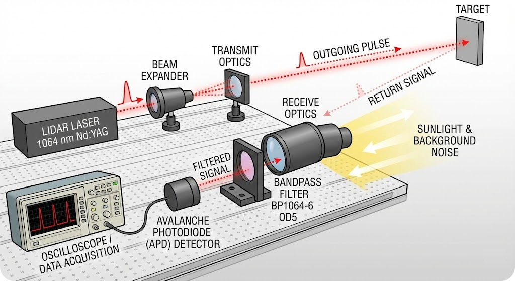 BP1064-6 Bandpass Filter - LIDAR (Light Detection and Ranging)