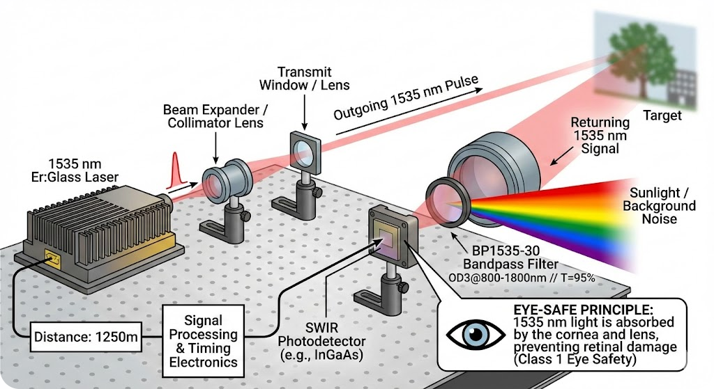 BP1535-30 Bandpass Filter - Eye-Safe Laser Ranging