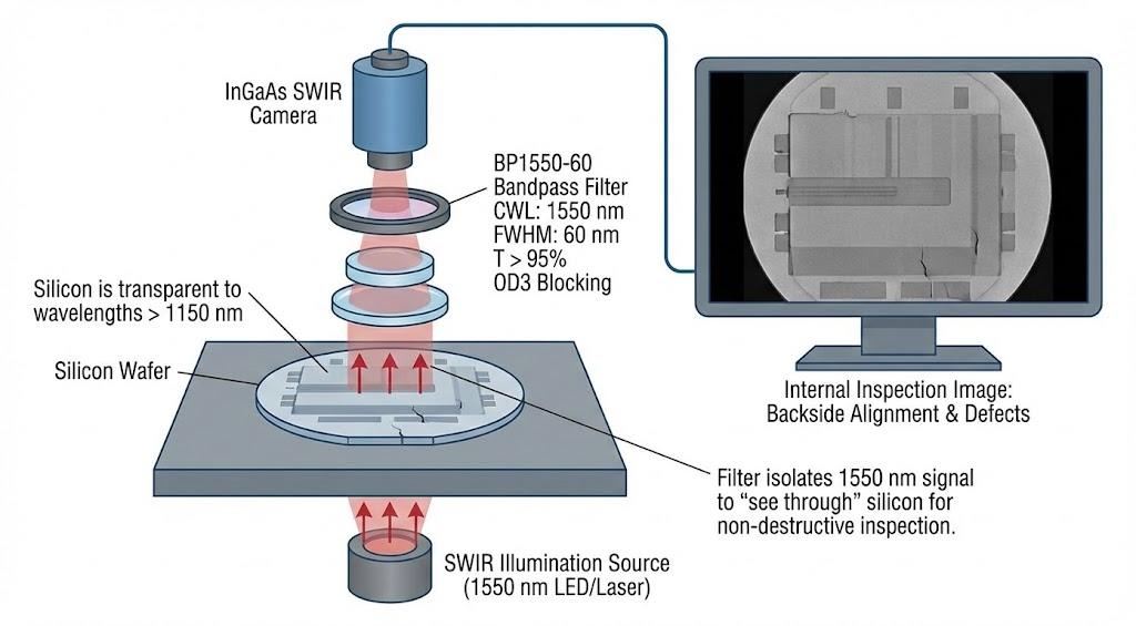 BP1550-60 Bandpass Filter - Semiconductor & Wafer Inspection