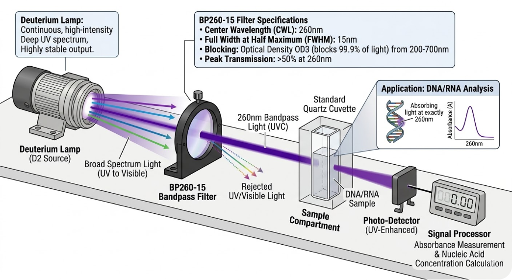 BP260-15 Bandpass Filter - DNA/RNA Analysis