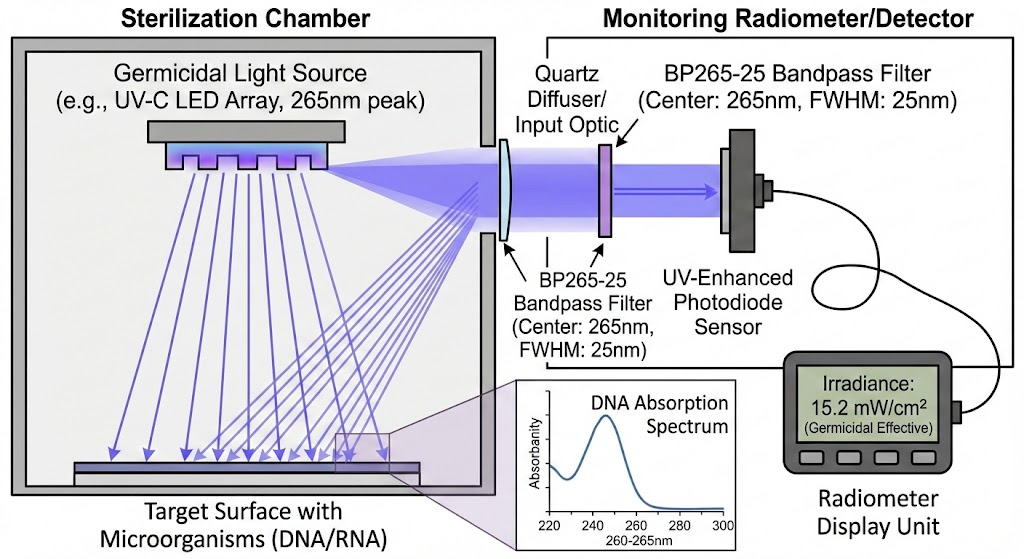 BP265-25 Bandpass Filter - DNA Inactivation