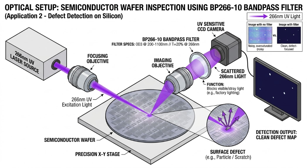 BP266-10 Bandpass Filter - Semiconductor and Microchip Inspection