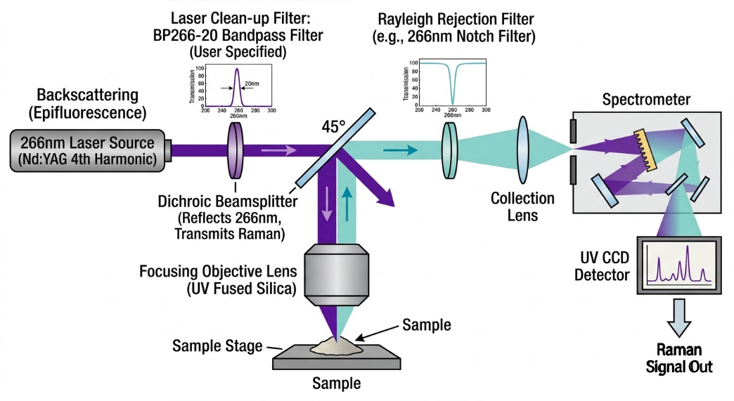 BP266-20 Bandpass Filter - UV Raman Spectroscopy