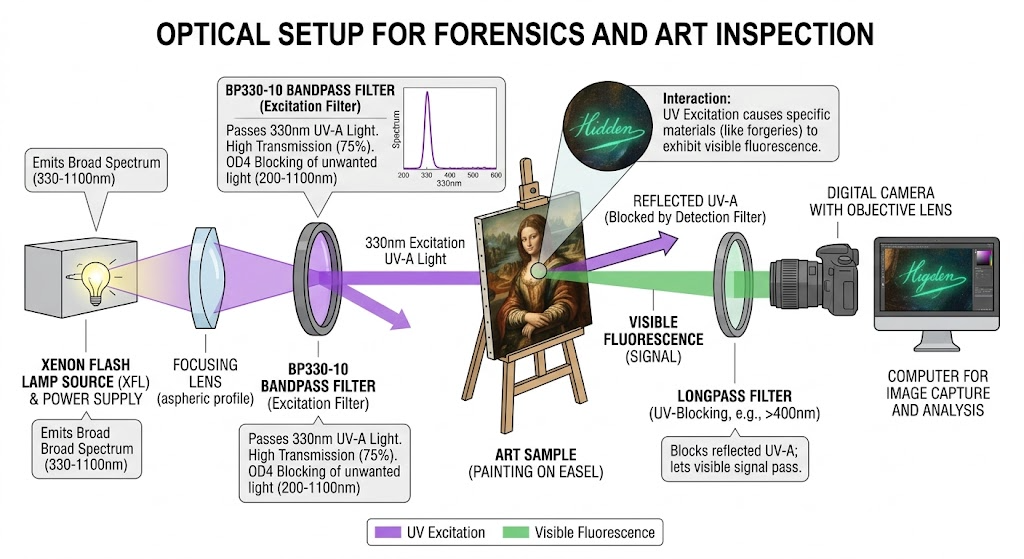 BP330-10 Bandpass Filter - Forensics and Art Inspection