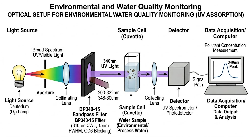 BP340-15 Bandpass Filter - Environmental and Water Quality Monitoring