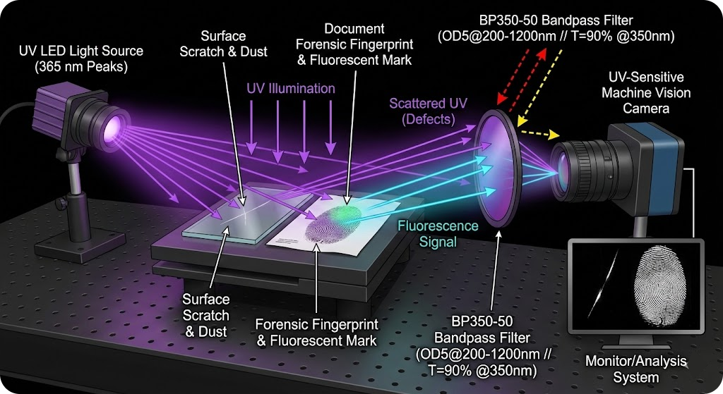 BP350-50 Bandpass Filter - UV Imaging & Machine Vision