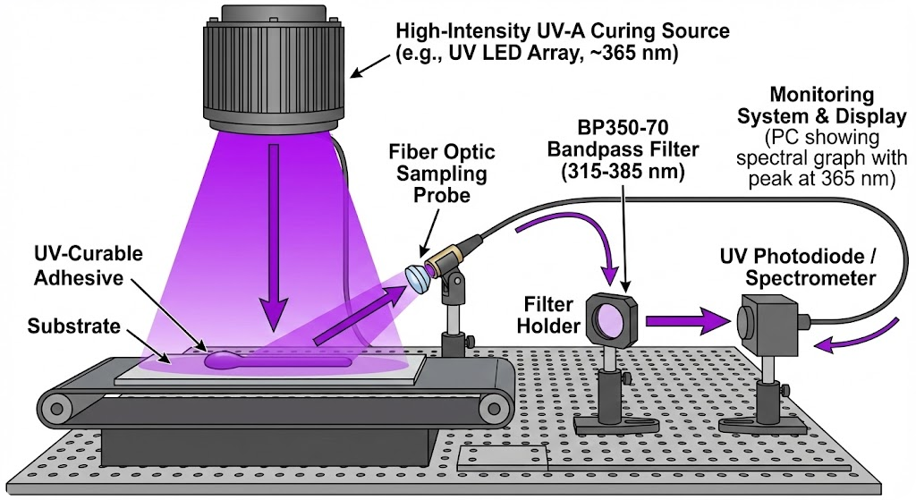 BP350-70 Bandpass Filter - UV Curing Monitoring