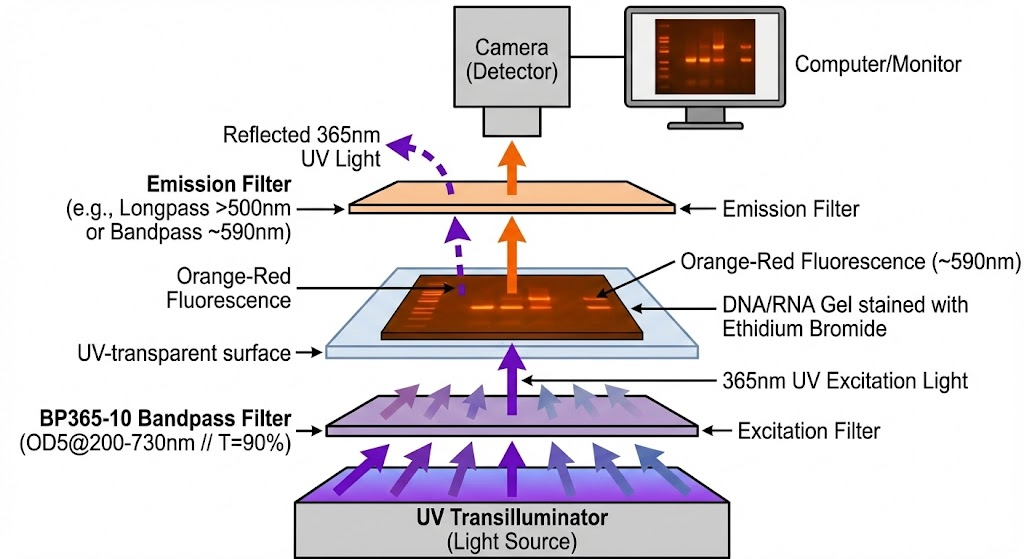 BP365-10 Bandpass Filter - Gel Documentation (Biology)
