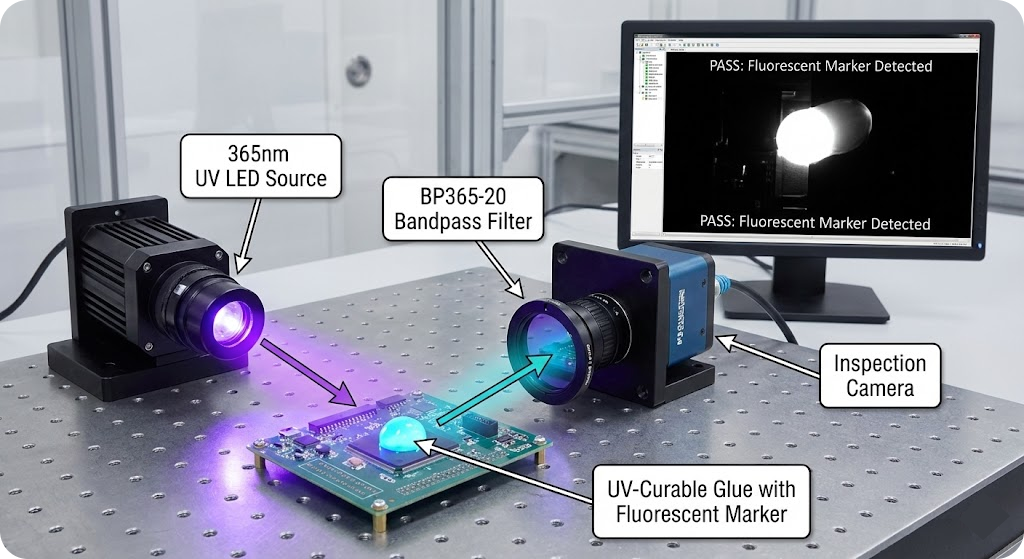 BP365-20 Bandpass Filter - UV Curing Inspection