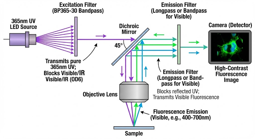 BP365-30 Bandpass Filter - Fluorescence Microscopy & Imaging