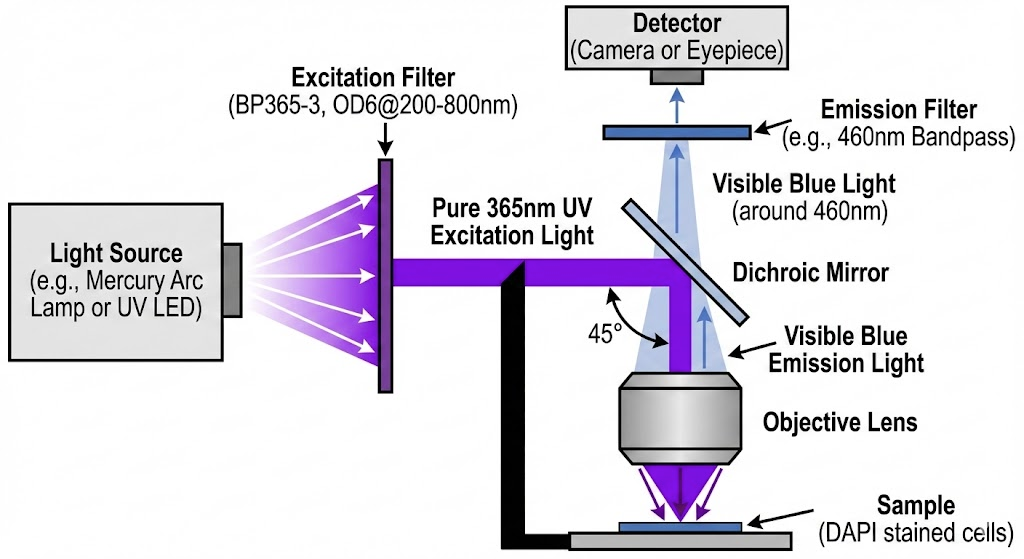 BP365-3 Bandpass Filter - Fluorescence Microscopy (Excitation Filter)