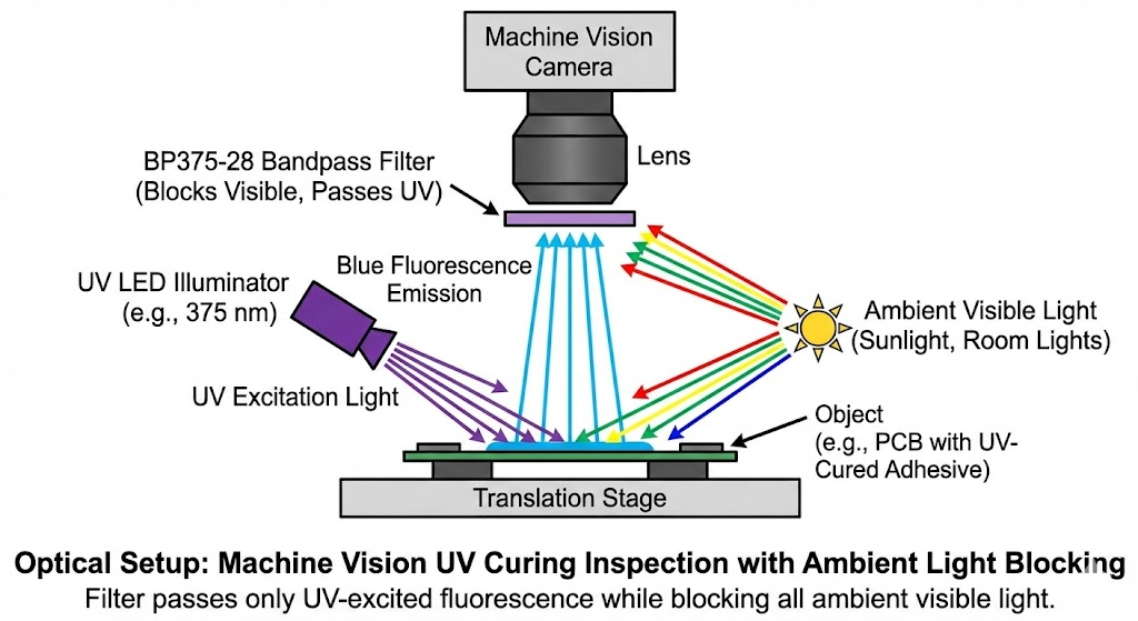 BP375-28 Bandpass Filter - Machine Vision & Industrial Inspection