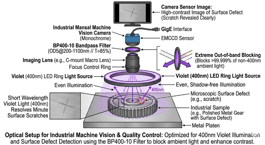BP400-10 Bandpass Filter - Industrial Machine Vision & Quality Control