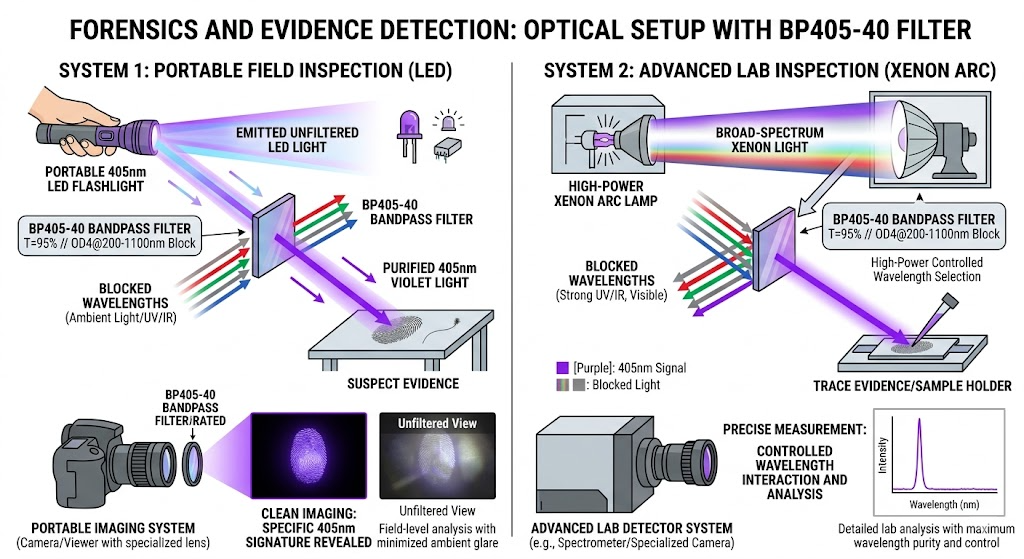 BP405-40 Bandpass Filter - Forensics and Evidence Detection