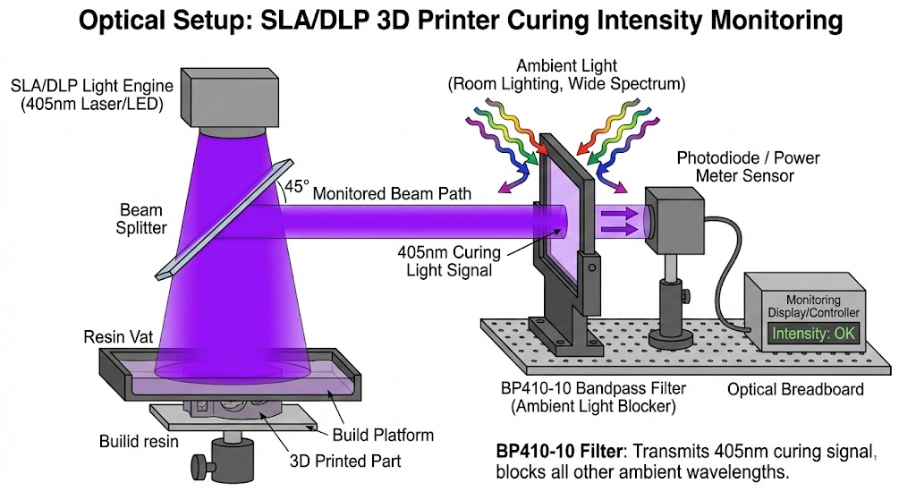 BP410-10 Bandpass Filter - 3D Printing (SLA/DLP)