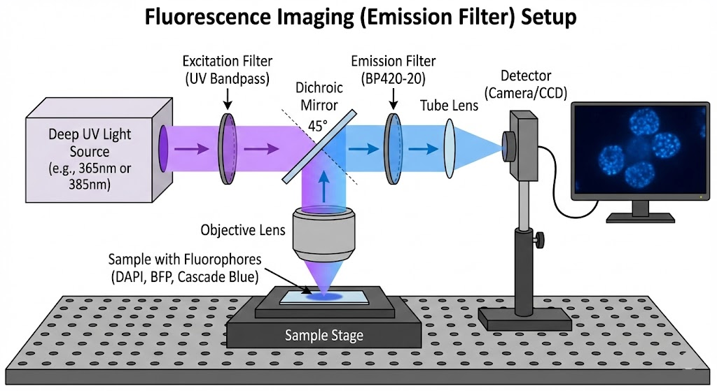 BP420-20 Bandpass Filter - Fluorescence Imaging (Emission Filter)