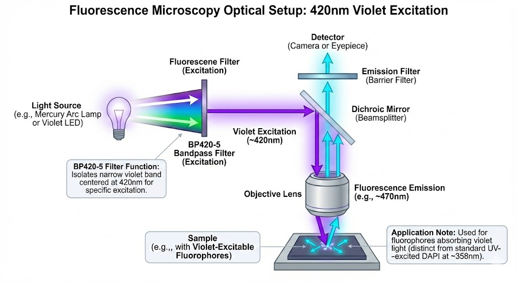 BP420-5 Bandpass Filter - Fluorescence Microscopy