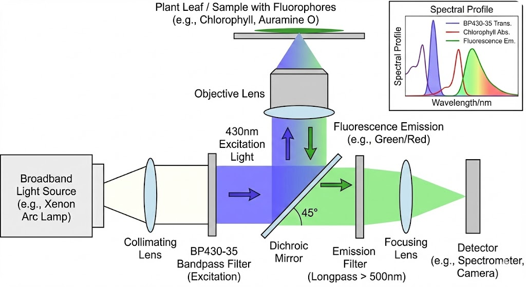 BP430-35 Bandpass Filter - Fluorescence Excitation