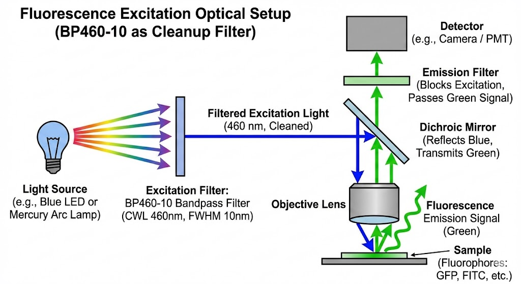 BP460-10 Bandpass Filter - Fluorescence Excitation (Life Sciences)