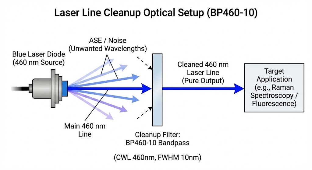 BP460-10 Bandpass Filter - Laser Line Cleanup
