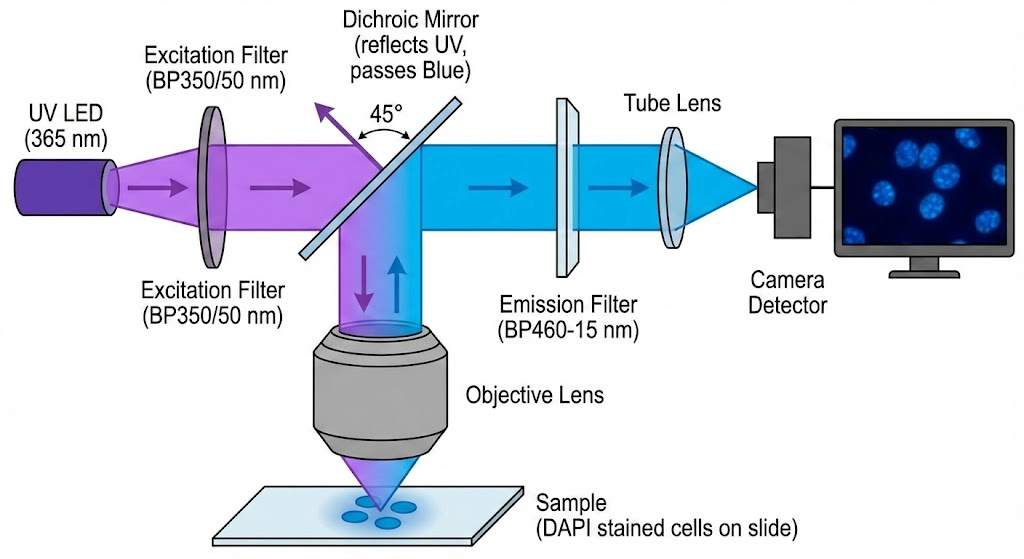 BP460-15 Bandpass Filter - Fluorescence Microscopy (DAPI Emission)