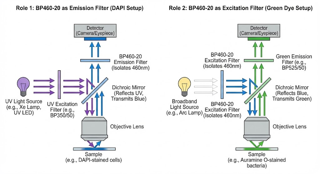 BP460-20 Bandpass Filter - Fluorescence Microscopy