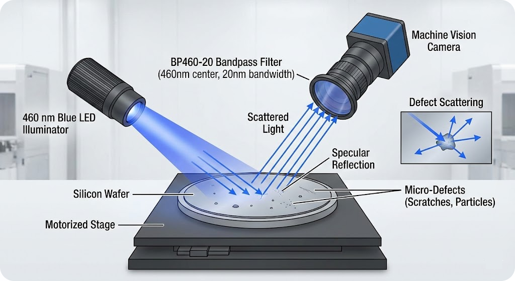 BP460-20 Bandpass Filter - Machine Vision & Industrial Inspection - Wafer Inspection