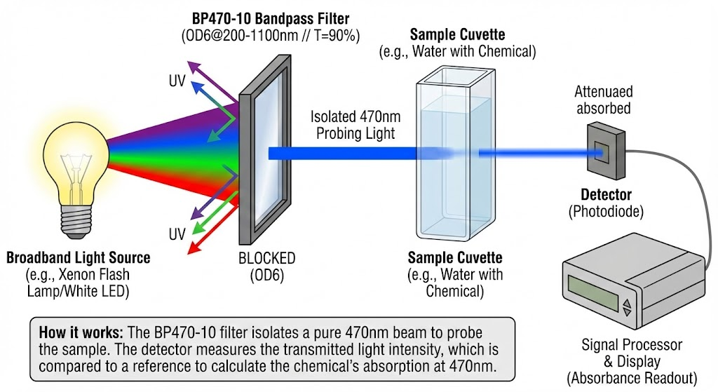 BP470-10 Bandpass Filter - Chemical Analysis & Spectroscopy