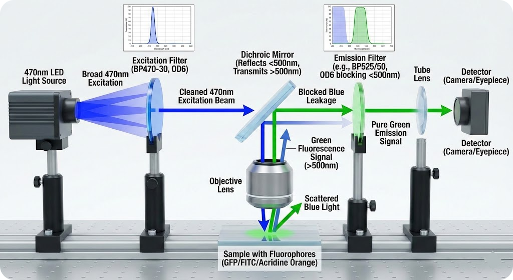 BP470-30 Bandpass Filter - Fluorescence Excitation (Microscopy)