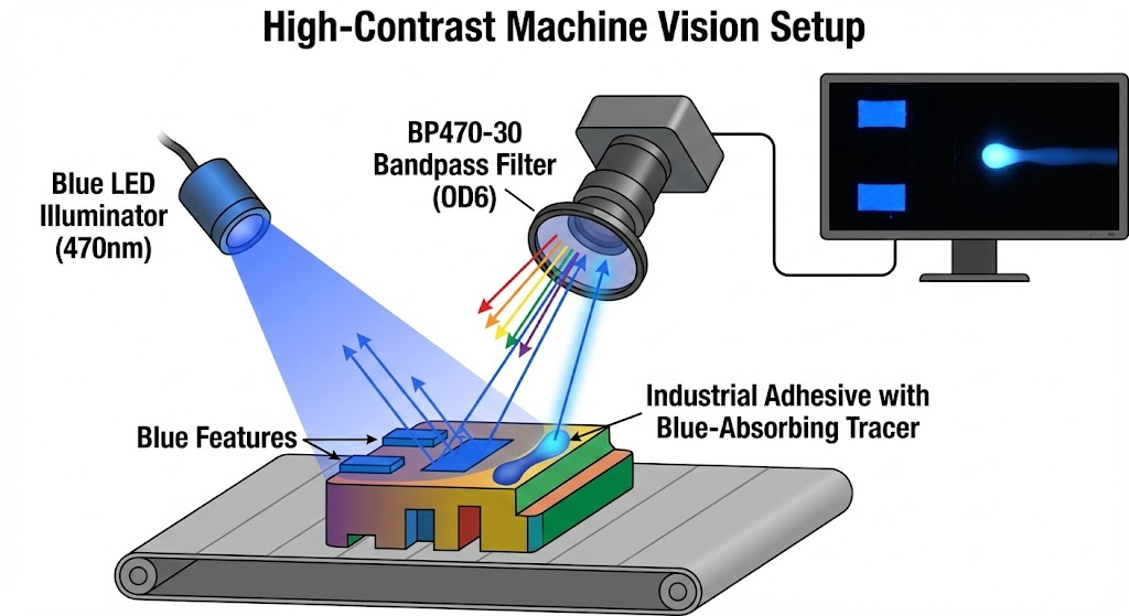 BP470-30 Bandpass Filter - High-Contrast Machine Vision