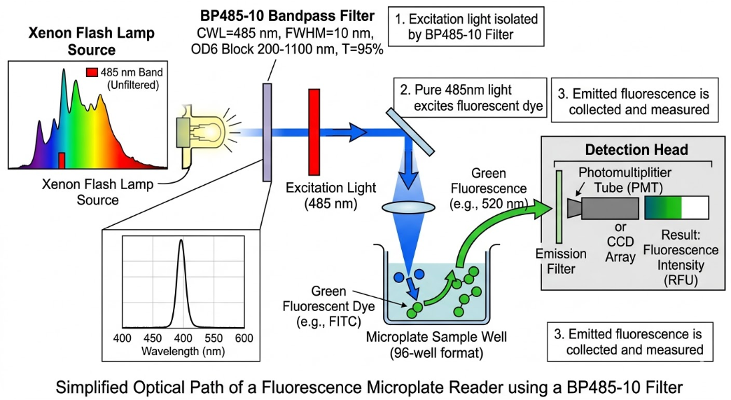 BP485-10 Bandpass Filter - Microplate Readers for Biochemical Assays