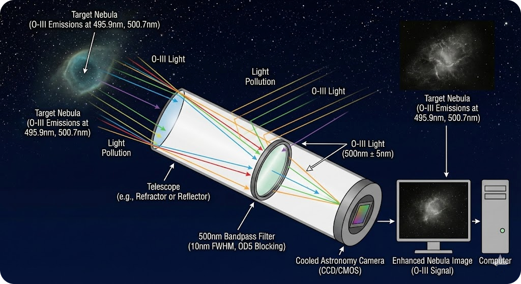 BP500-10 Bandpass Filter - Astronomy (O-III Imaging)