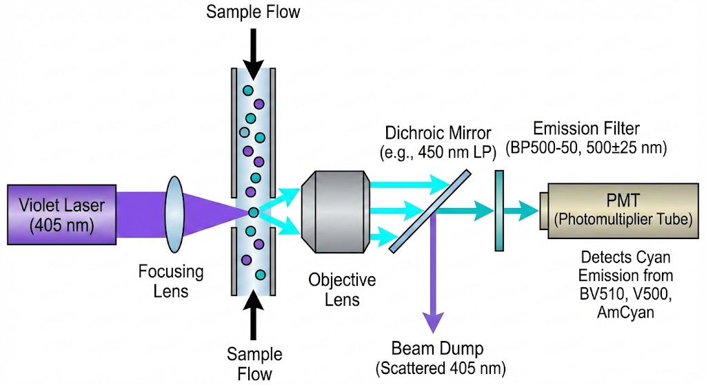 BP500-50 Bandpass Filter - Flow Cytometry (Violet Channel)