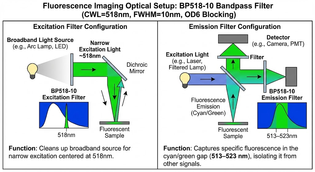 BP518-10 Bandpass Filter - Fluorescence Imaging