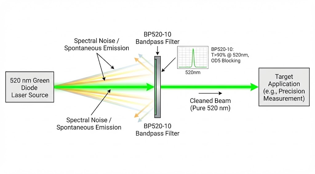 BP520-10 Bandpass Filter - Laser Line Cleanup