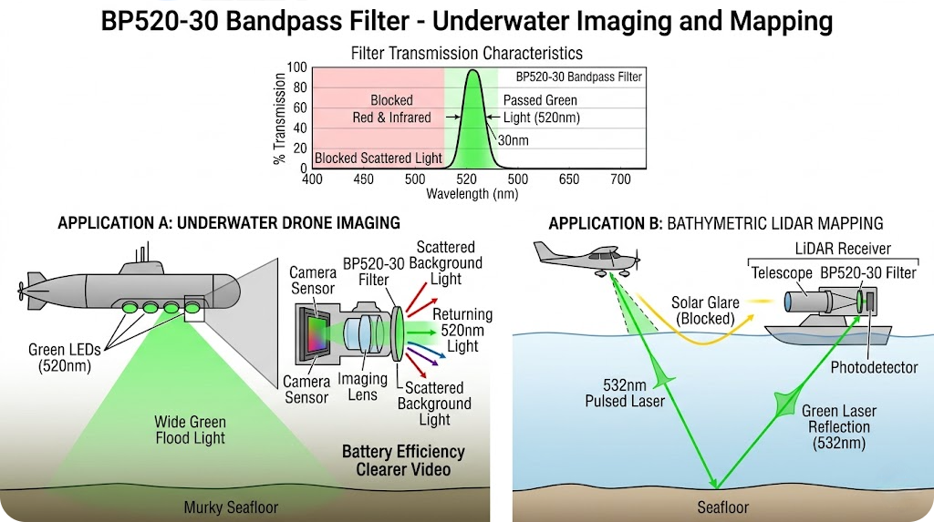 BP520-30 Bandpass Filter - Underwater Imaging and Mapping