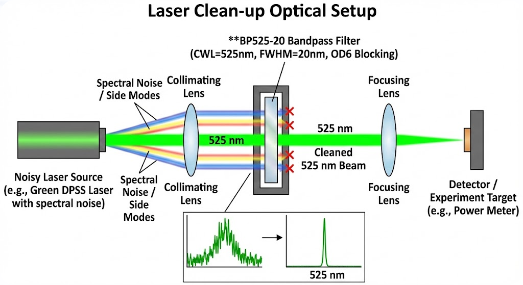 BP525-20 Bandpass Filter - Laser Clean-up